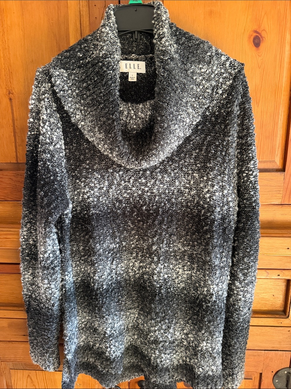 ELLE Black and Gray Ombre Cowlneck Sweater